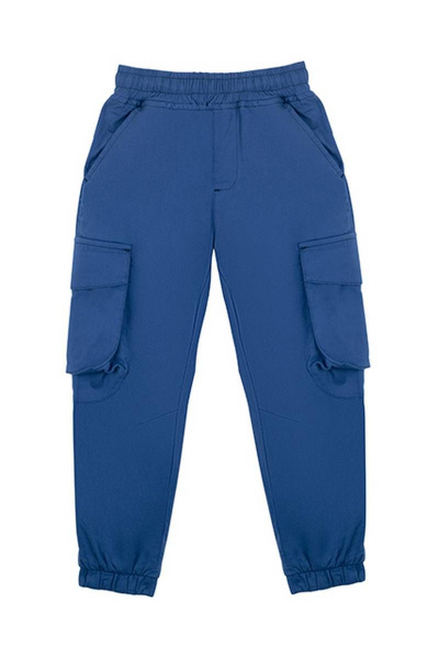 Брюки для мальчика с накладными карманами из текстиля Bell Bimbo 201175 синий - фото 1