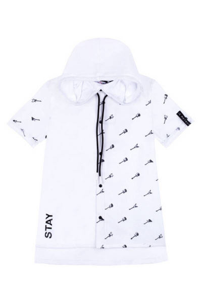 Рубашка с капюшоном для мальчика свободного кроя Bell Bimbo 201182 набивной - фото 3