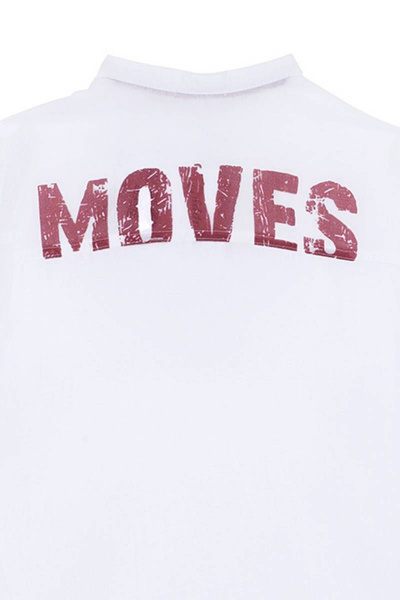 Белая рубашка свободного кроя с карманом-кенгуру Bell Bimbo 201192 белый - фото 5