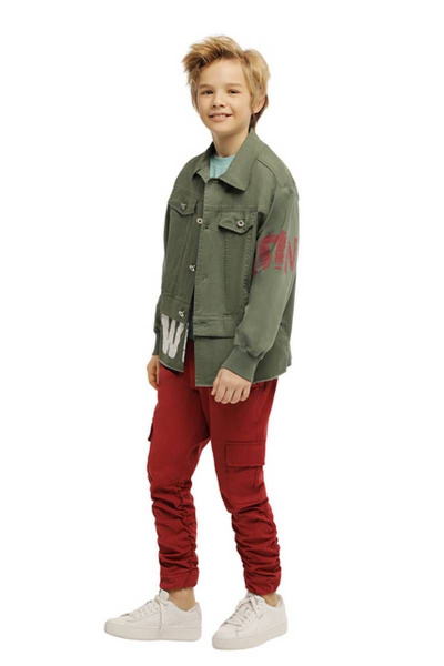 Брюки для мальчика с накладными карманами из хлопка Bell Bimbo 201194 бордо - фото 2