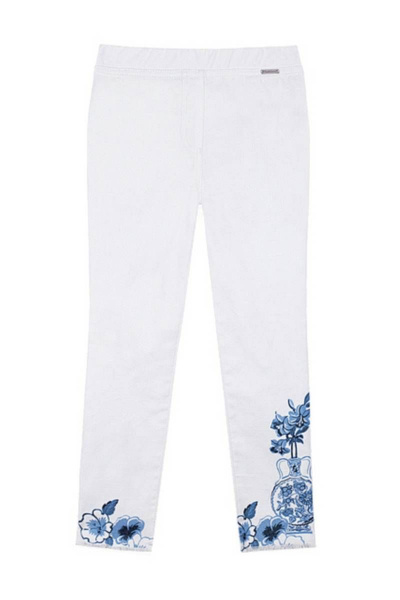 Белые брюки из хлопка с бахромой и задуьными карманами Bell Bimbo 201230 белый - фото 3