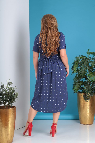 Классическое платье из хлопка с горошком и длиной 120 см Grace for you 197 - фото 3