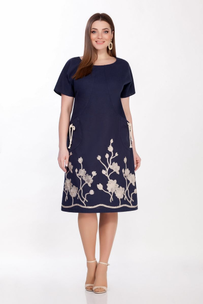 Платье LaKona 1294 синий-песок - фото 1