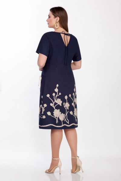 Платье LaKona 1294 синий-песок - фото 3