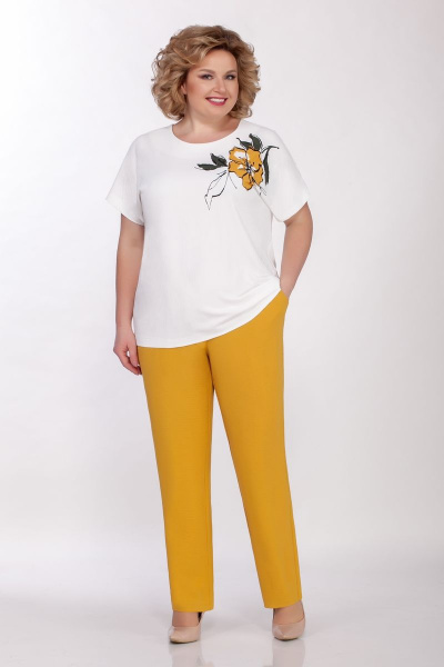 Блуза, брюки, жакет Tellura-L 1491-3 горчица - фото 3