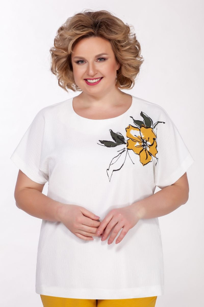 Блуза, брюки, жакет Tellura-L 1491-3 горчица - фото 4