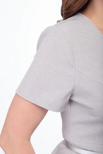 Комплект из жакета и юбки из легкой ткани с рельефами Anelli 690 серый_маки - фото 6