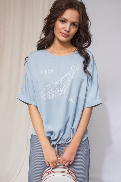 Блуза, брюки ELLETTO 5112 голубой - фото 2