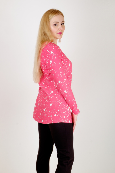 Круглогодичная туника А-образного силуэта с планкой на кнопках Mita ЖМ901 розовый - фото 3
