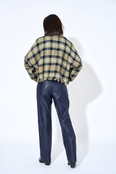 Эко-кожа брюки прямого кроя с карманами AG Green G460/6 синий - фото 2