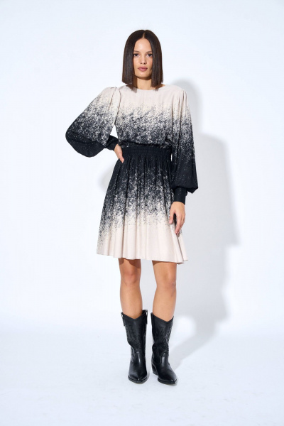 Платье из костюмной ткани с присборенными деталями AG Green G461/1 - фото 4