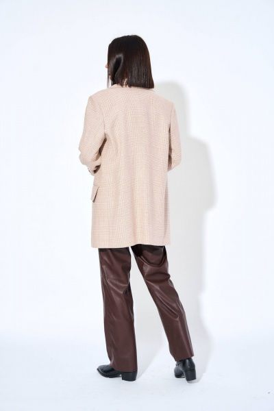 Бежевый жакет с отложным воротником и карманами AG Green G466/4 - фото 3