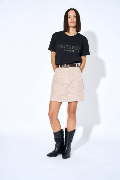 Футболка трикотажная с вышивкой короткий рукав на каждый день AG Green G466/9 черный - фото 3