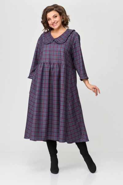 Платье Avenue 0115-1 серый+бордовый - фото 2