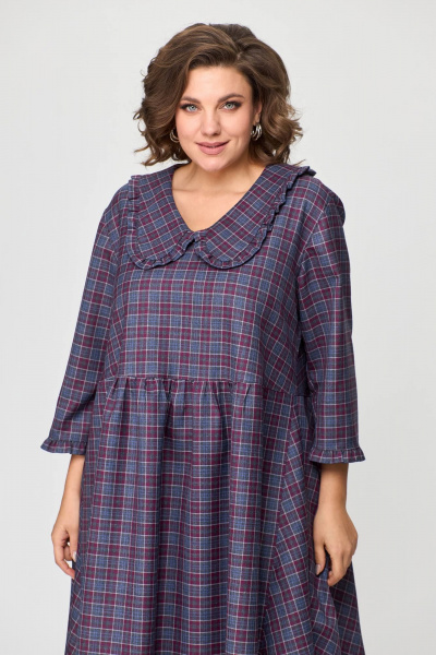 Платье Avenue 0115-1 серый+бордовый - фото 4