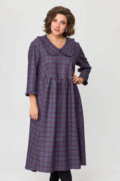 Платье Avenue 0115-1 серый+бордовый - фото 3