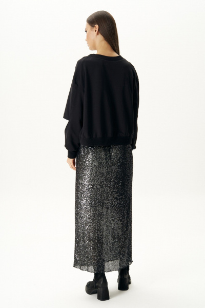 Длинная пайеточная юбка из трикотажа Fantazia Mod 4696 - фото 5