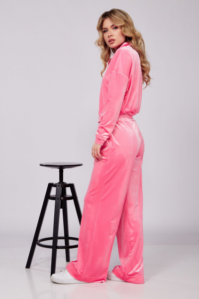 Широкие брюки из трикотажа с декоративными кантами, молодежный стиль Abbi 2010 розовый - фото 4