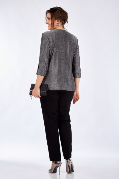 Зимнее длинное пальто из плащёвой ткани с капюшоном Элль-стиль 2259а серебро - фото 11