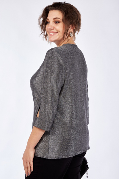 Зимнее длинное пальто из плащёвой ткани с капюшоном Элль-стиль 2259а серебро - фото 7