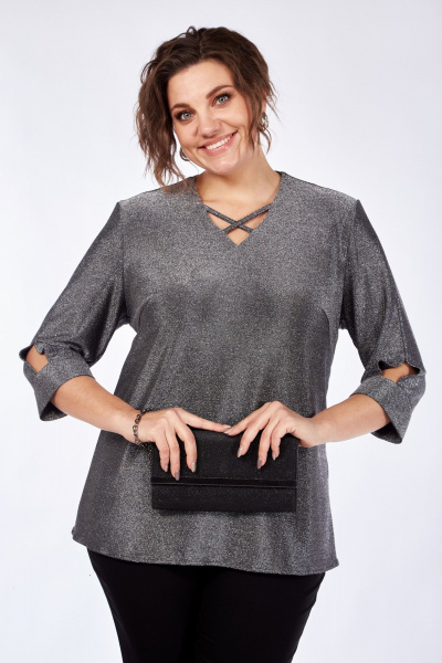 Зимнее длинное пальто из плащёвой ткани с капюшоном Элль-стиль 2259а серебро - фото 2