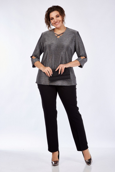 Зимнее длинное пальто из плащёвой ткани с капюшоном Элль-стиль 2259а серебро - фото 9