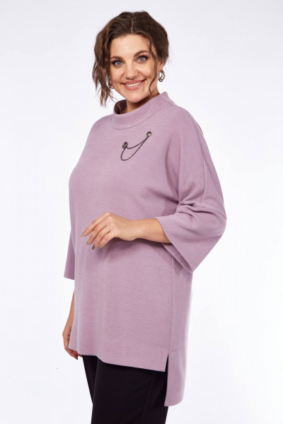 Брюки, джемпер Ольга Стиль С-775 черный_пудра - фото 6