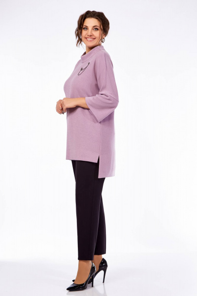 Брюки, джемпер Ольга Стиль С-775 черный_пудра - фото 5