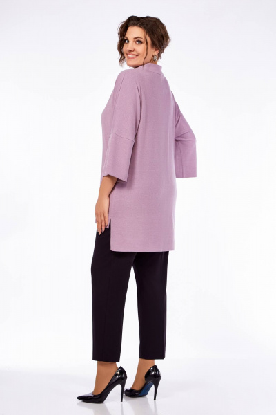 Брюки, джемпер Ольга Стиль С-775 черный_пудра - фото 2