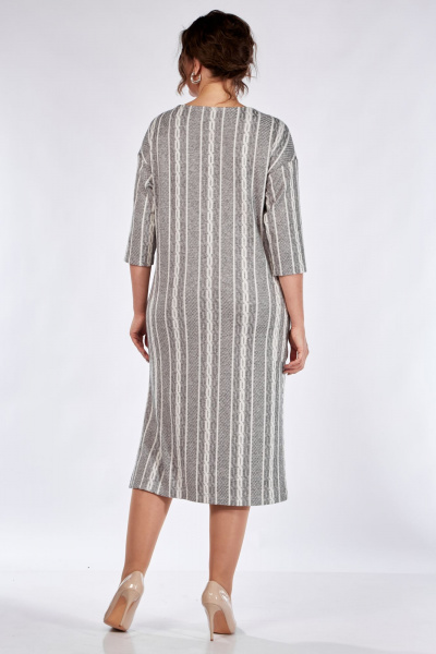 Платье деловое из трикотажа с разрезом и сундучком Michel chic 2152 серый - фото 7