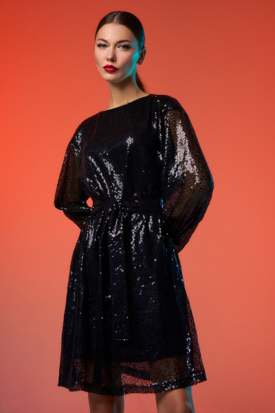 Платье DILIA 0802 черный - фото 2