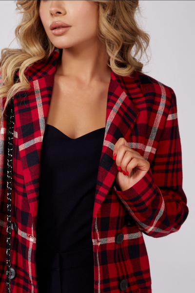 Брюки, жакет DOGGI 2920 синий+красн.клетка - фото 7