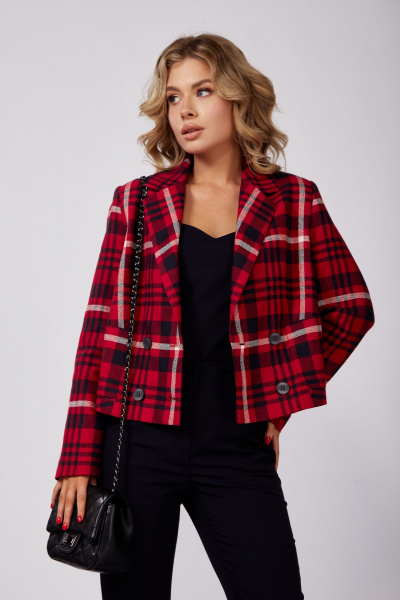 Брюки, жакет DOGGI 2920 синий+красн.клетка - фото 6