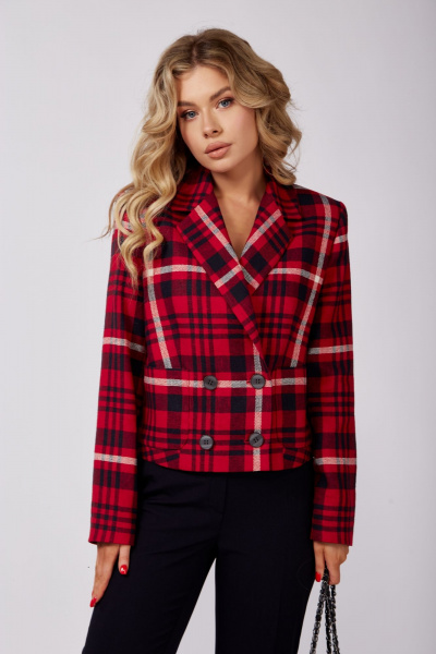 Брюки, жакет DOGGI 2920 синий+красн.клетка - фото 3