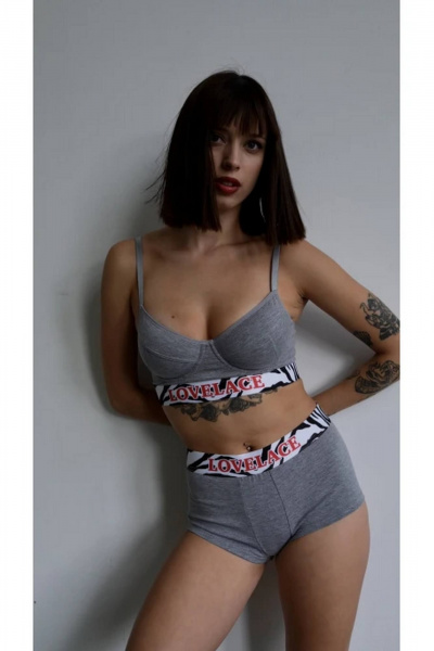 Трусы серые хлопковые трикотажные на каждый день LoveLace ТР0314 серенький котик - фото 1