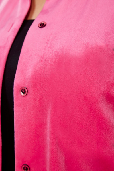 Рубашка из велюровой ткани с накладным карманом и разрезами Lady Secret 0187 фуксия - фото 3