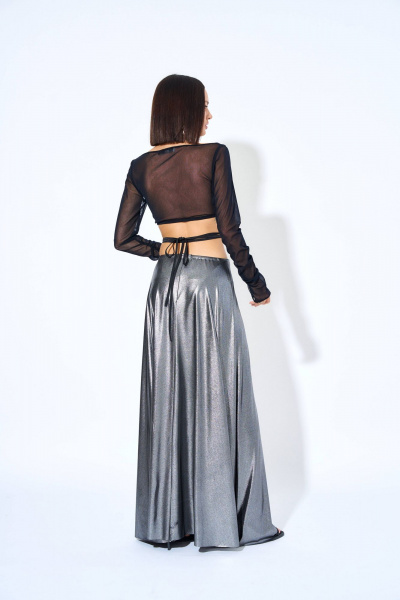 Круглогодичная юбка женская из трикотажа с шнурами AG Green G482/8 - фото 2