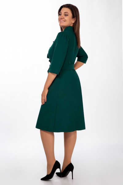 Платье женское круглогодичное из шелковистой ткани Sharm-Art 1010 зеленый - фото 2