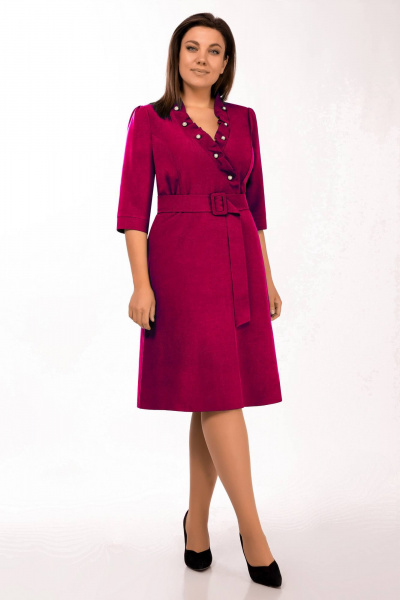 Платье женское круглогодичное из плотной ткани с запахом Sharm-Art 1010 р - фото 1