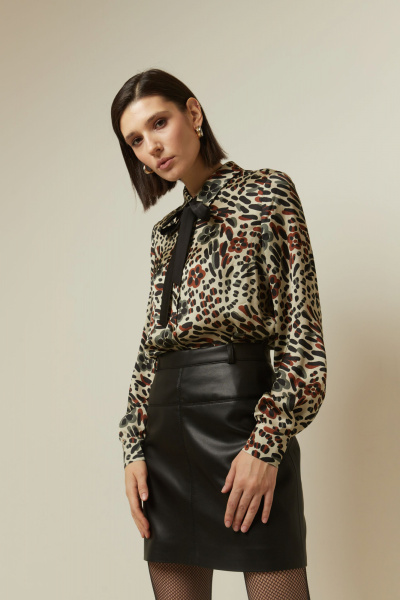 Блуза демисезонная из вискозы и текстиля Elema 2К-11-164 принт - фото 2