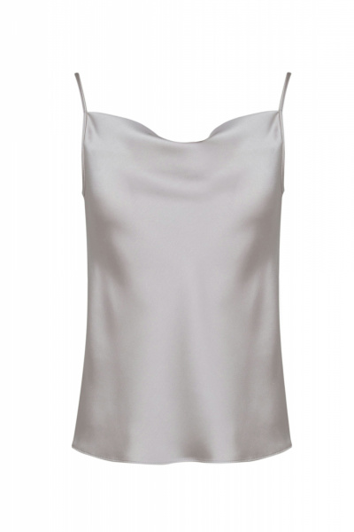 Топ из атласа в нарядном стиле для демисезона Elema 2К-67-1-170 жемчуг - фото 1