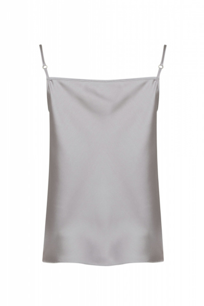 Топ из атласа в нарядном стиле для демисезона Elema 2К-67-1-170 жемчуг - фото 2