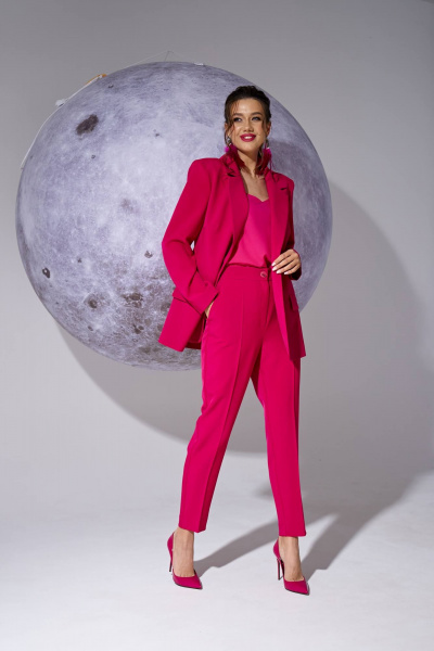 Брюки, жакет, топ Твой имидж 1613 фуксия - фото 1