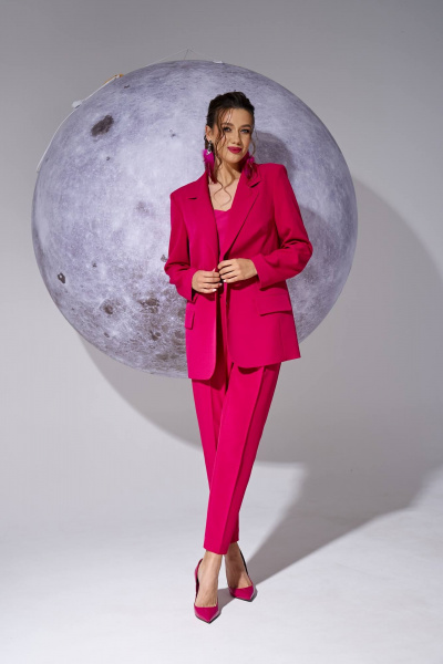 Брюки, жакет, топ Твой имидж 1613 фуксия - фото 2