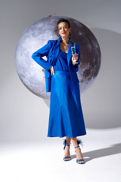 Жакет, топ, юбка Твой имидж 1660 ультрамарин - фото 2