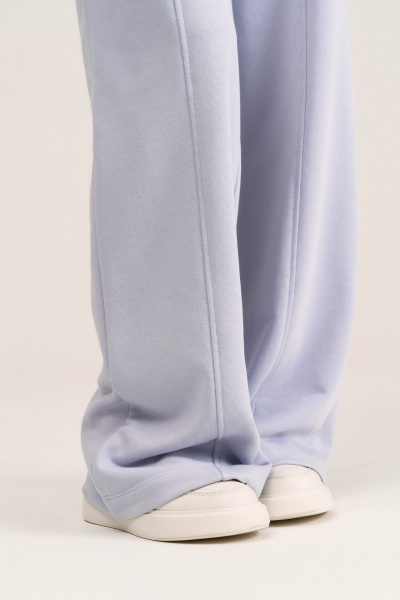 Брюки прямого кроя из трикотажа с карманами и подрезами MG Wear 4102 исландский_голубой - фото 13