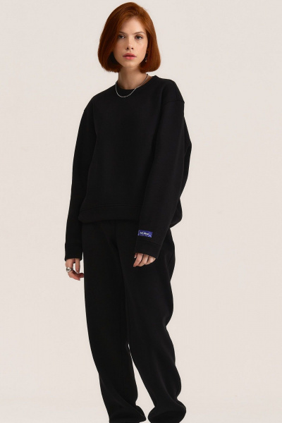 Світшот свободного крою з мінімалістичною печаткою MG Wear 2102 черный - фото 2