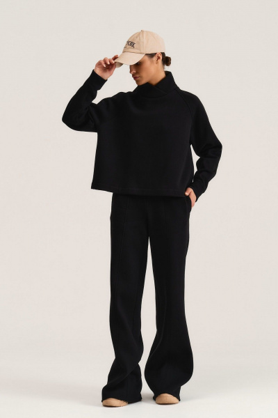 Свитшот на запах из трикотажного футера с начесом MG Wear 2101 черный - фото 12