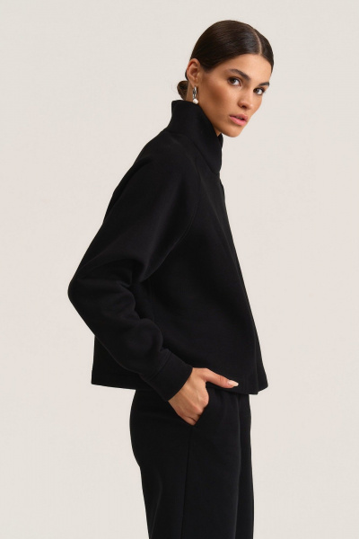 Свитшот на запах из трикотажного футера с начесом MG Wear 2101 черный - фото 8