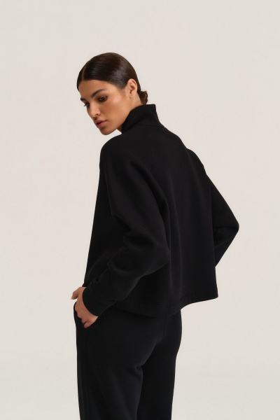 Свитшот на запах из трикотажного футера с начесом MG Wear 2101 черный - фото 6